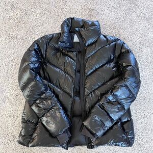 Athleta Black Metallic Lofty Down Puffer